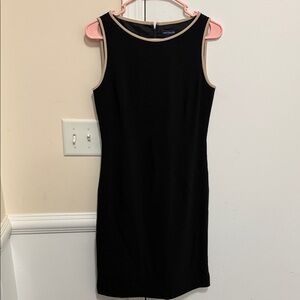 Ann Taylor Black Mini Dress with Cream Trim